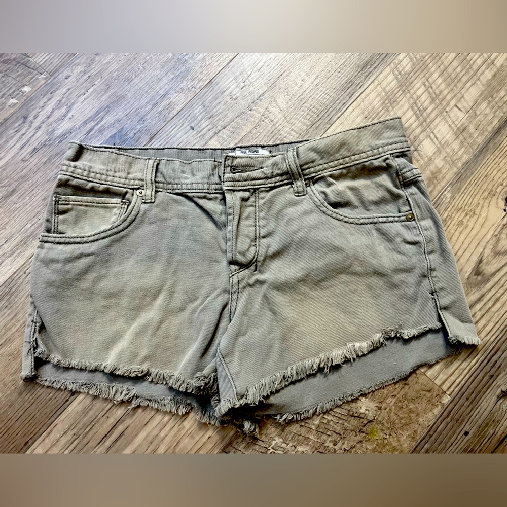 Free People Grey denim, distressed shorts size 26.
